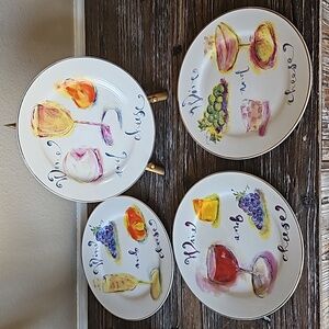 Set of 4 Rosanna Wine and Cheese Plates